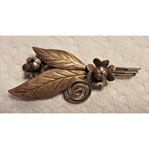 Vintage Estate marked "Handmade Sterling" Brooch Pin Floral Motif